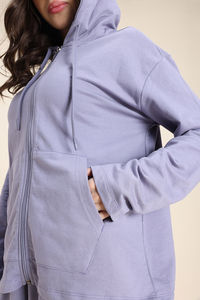 Zivame Knit Cotton Hoodie - Silver Bullet — thumbnail 7